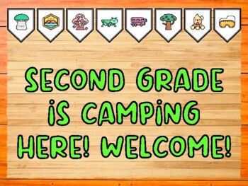 SECOND GRADE IS CAMPING HERE! WELCOME! Camping Bulletin Board Kit