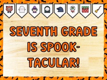 SEVENTH GRADE IS SPOOK-TACULAR! Halloween Bulletin Board Kit & Door Décor
