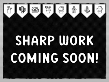 SHARP WORK COMING SOON! Cactus Succulents Theme Bulletin Board Kit, Door Déco