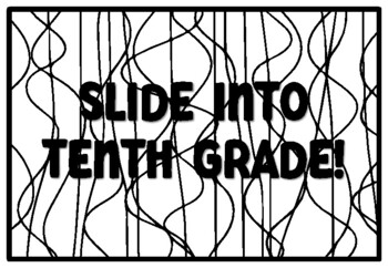 SLIDE INTO TENTH GRADE! Back to School Tenth Grade Coloring Pages