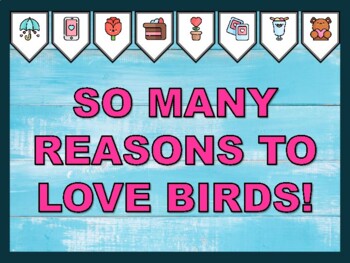 SO MANY REASONS TO LOVE BIRDS! Valentine's Day Bulletin Board Kit