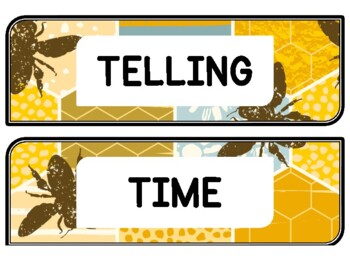 Spring, Bugs, Bee Clock Labels for Telling Time #16Sheet Size: 8.5 by 11 inch