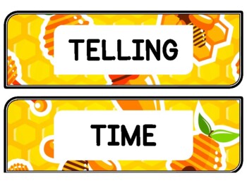 Spring, Bugs, Bee Clock Labels for Telling Time #22Sheet Size: 8.5 by 11 inch