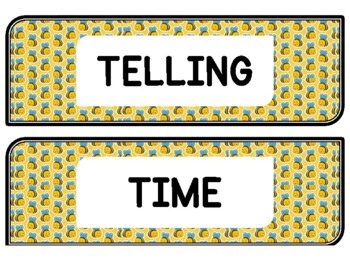 Spring, Bugs, Bee Clock Labels for Telling Time #44Sheet Size: 8.5 by 11 inch