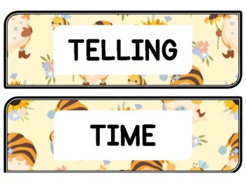 Spring, Bugs, Bee Clock Labels for Telling Time #46Sheet Size: 8.5 by 11 inch