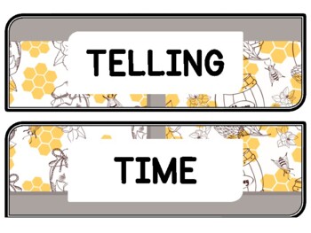 Spring, Bugs, Bee Clock Labels for Telling Time #47Sheet Size: 8.5 by 11 inch