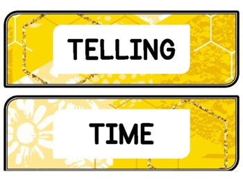 Spring, Bugs, Bee Clock Labels for Telling Time #80Sheet Size: 8.5 by 11 inch