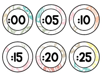 Spring, Bugs, Butterflies Clock Labels for Telling Time #112Sheet Size: 8.5