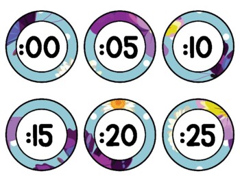 Spring, Bugs, Butterflies Clock Labels for Telling Time #16Sheet Size: 8.5