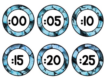 Spring, Bugs, Butterflies Clock Labels for Telling Time #27Sheet Size: 8.5