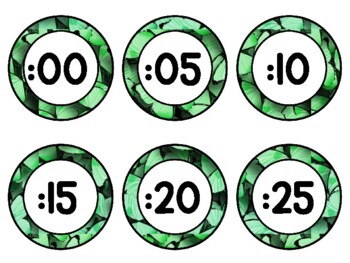 Spring, Bugs, Butterflies Clock Labels for Telling Time #34Sheet Size: 8.5