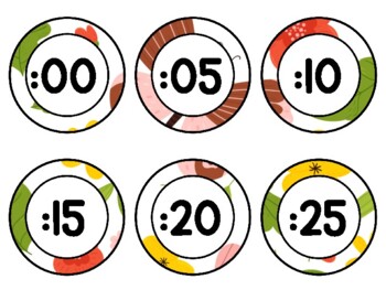 Spring, Bugs, Butterflies Clock Labels for Telling Time #40Sheet Size: 8.5