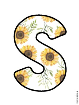 SPRING FLOWERS! Sunflower Bulletin Board Letters