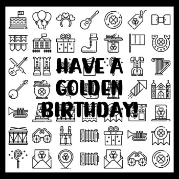 St. Patrick's Day Collaborative Ar t Activity, HAVE A GOLDEN BIRTHDAY! 3 by 3