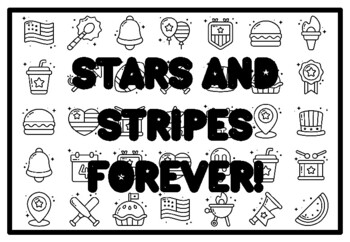 STARS AND STRIPES FOREVER! Fourth of July Activity, Patriotic Coloring Pages