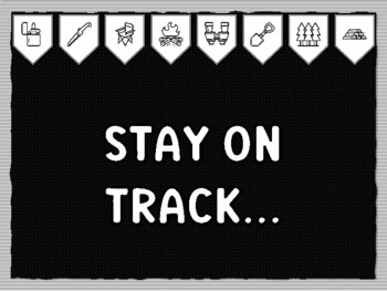 STAY ON TRACK... Camping Theme Bulletin Board Kit, Door Décor, Camping Coloring