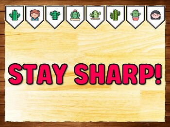 STAY SHARP! Succulents, Cactus Bulletin Board Kit & Door Décor