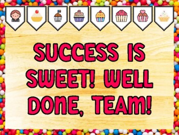 SUCCESS IS SWEET! WELL DONE, TEAM! Cupcake Bulletin Board Kit