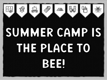 SUMMER CAMP IS THE PLACE TO BEE! Camping Theme Bulletin Board Kit, Door Décor,