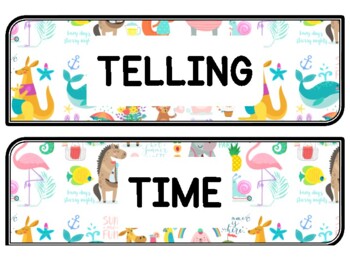 Summer Clock Labels for Telling Time #16Sheet Size: 8.5 by 11 inch