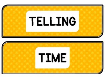Summer Clock Labels for Telling Time #21Sheet Size: 8.5 by 11 inch
