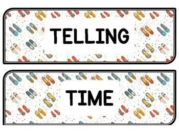 Summer Clock Labels for Telling Time #27Sheet Size: 8.5 by 11 inch