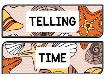 Summer Clock Labels for Telling Time #30Sheet Size: 8.5 by 11 inch