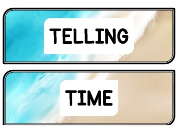 Summer Clock Labels for Telling Time #46Sheet Size: 8.5 by 11 inch