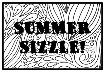 SUMMER SIZZLE!, Summer Activity, Summer Coloring Pages
