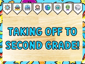 TAKING OFF TO SECOND GRADE! Universe Bulletin Board Kit & Door Décor