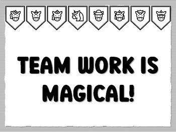 TEAM WORK IS MAGICAL! Unicorn Bulletin Board Kit, Ready to print Unicorn Classr