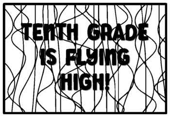 TENTH GRADE IS FLYING HIGH! Back to School Tenth Grade Coloring Pages