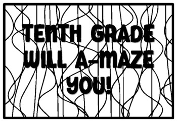 TENTH GRADE WILL A-MAZE YOU! Back to School Tenth Grade Coloring Pages
