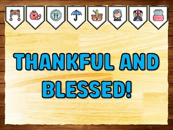 THANKFUL AND BLESSED! Thanksgiving Printable Bulletin Board Kit & Door Décor
