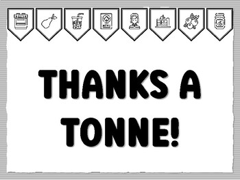 THANKS A TONNE! Thanksgiving Bulletin Board Kit, November Ready to print Thanks
