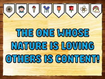 THE ONE WHOSE NATURE IS LOVING OTHERS IS CONTENT! Love Printable Bulletin Boa