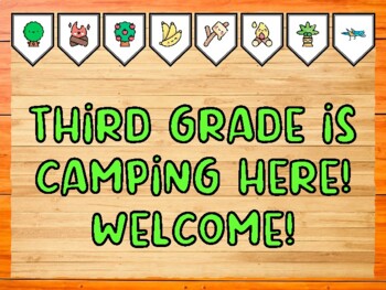 THIRD GRADE IS CAMPING HERE! WELCOME! Camping Bulletin Board Kit