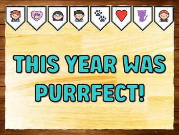 THIS YEAR WAS PURRFECT! Cat Printable Bulletin Board Kit & Door Décor
