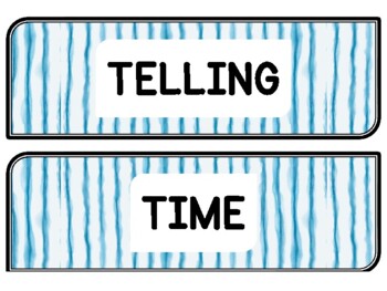 Tie And Dye Clock Labels for Telling Time #110Sheet Size: 8.5 by 11 inch