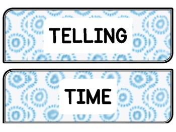Tie And Dye Clock Labels for Telling Time #50Sheet Size: 8.5 by 11 inch