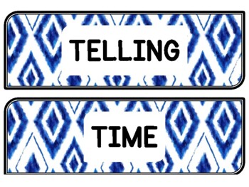 Tie And Dye Clock Labels for Telling Time #58Sheet Size: 8.5 by 11 inch