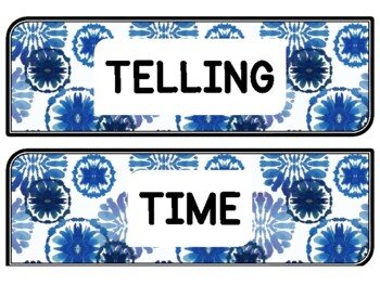 Tie And Dye Clock Labels for Telling Time #65Sheet Size: 8.5 by 11 inch
