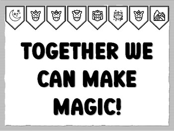 TOGETHER WE CAN MAKE MAGIC! Unicorn Bulletin Board Kit, Ready to print Unicorn