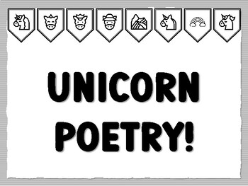 UNICORN POETRY! Unicorn Bulletin Board Kit, Ready to print Unicorn Classroom De