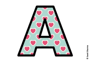 Valentine's Day Bulletin Board Letters, Alphabet Posters