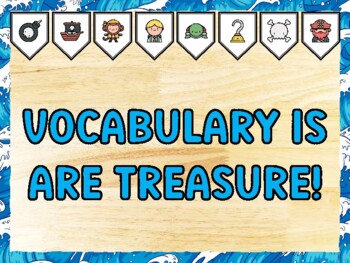 VOCABULARY IS ARE TREASURE! Pirate Bulletin Board Kit & Door Décor