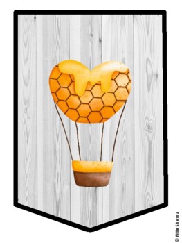 Watercolor Bee Gnomes Bulletin Board Decor, Watercolor Bee Gnomes Banner, W