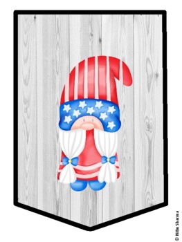 Watercolor Fourth Of July Gnomes Bulletin Board Decor, Watercolor Fourth Of