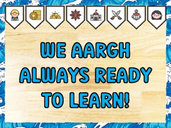 WE AARGH ALWAYS READY TO LEARN! Pirate Bulletin Board Kit & Door Décor