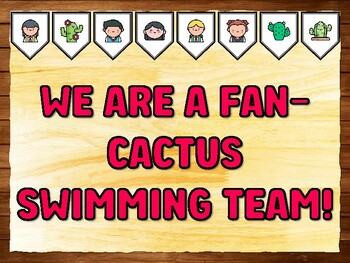 WE ARE A FAN-CACTUS SWIMMING TEAM! Succulents, Cactus Bulletin Board Kit & Do